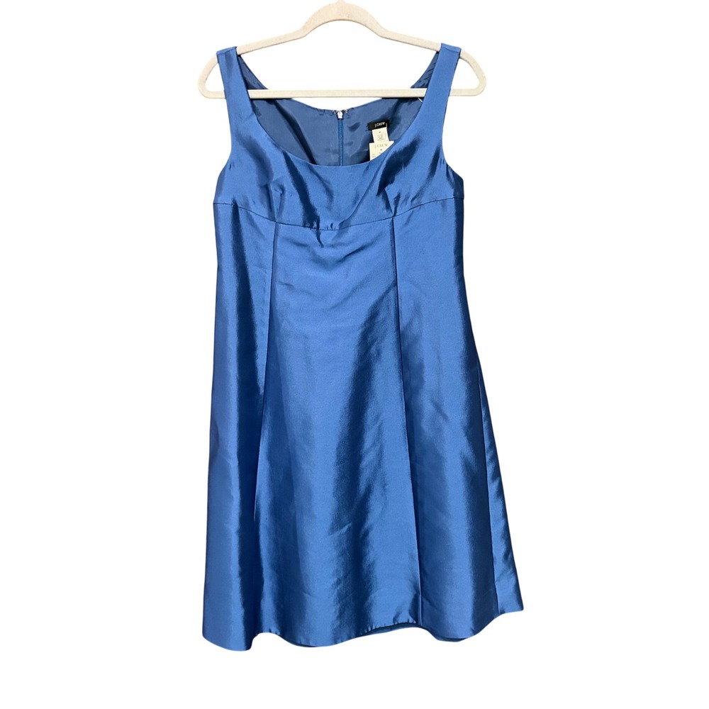 J.Crew Blue Wool Silk Blend Sleeveless Cocktail Dress 96247 Womens 4P NWT